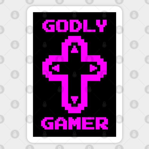 Godly Gamer (v2 - magenta) Magnet by TimespunThreads